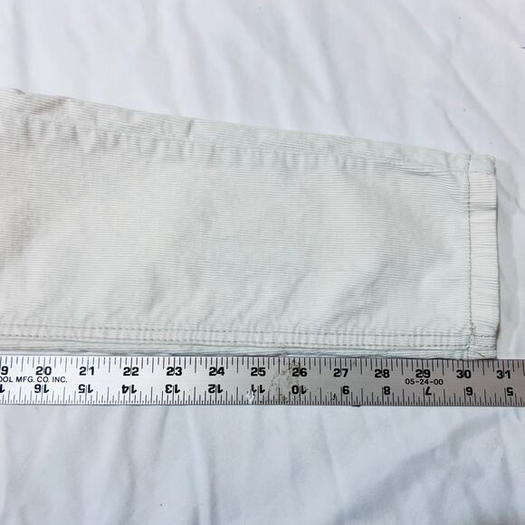 Free People Straight Corduroy Pants Mid Rise White Cream Women 27W x 30L Used - Picture 9 of 11
